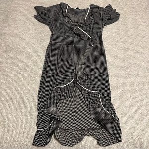 Polkadot Ruffle High Low Dress - made to look vintage